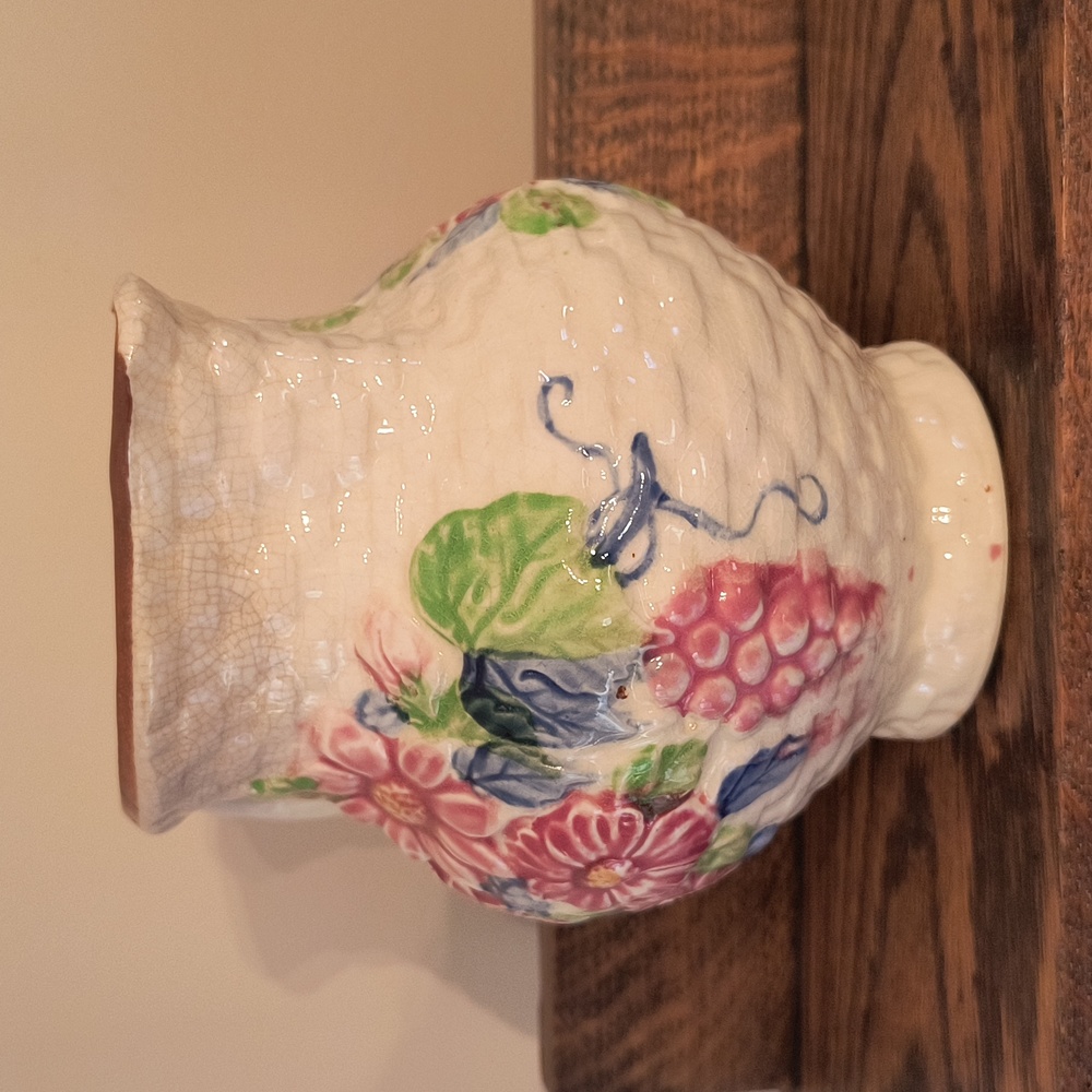 Vintage Ceramic Braided Floral Pitcher - Picture 4 of 15